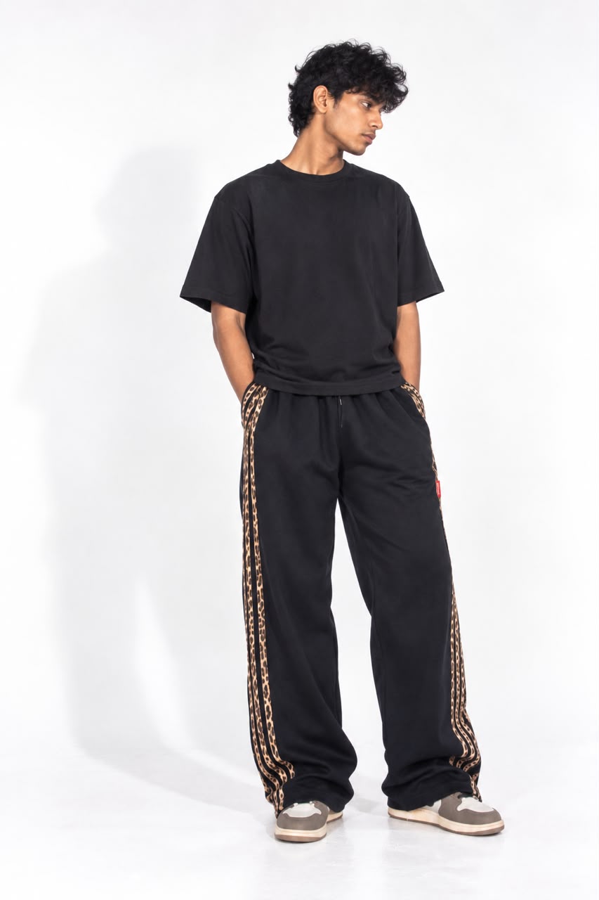 Cheetah Strip Pants - Black