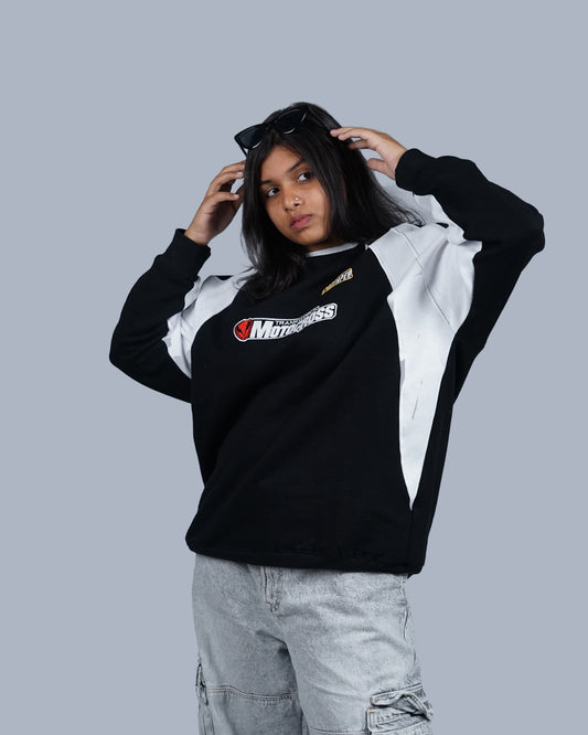 MOTO BLACK OVERSIZED SWEATSHIRT